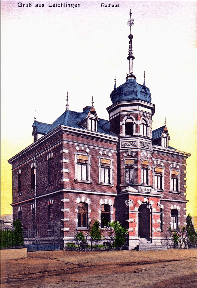 Rathaus an der Neukirchener Straße, mit Schriftzug „Rathaus“, Grundsteinlegung 1891 durch Bürgermeister Dahlmann, 
(c) H.-W. Mekus, Repro